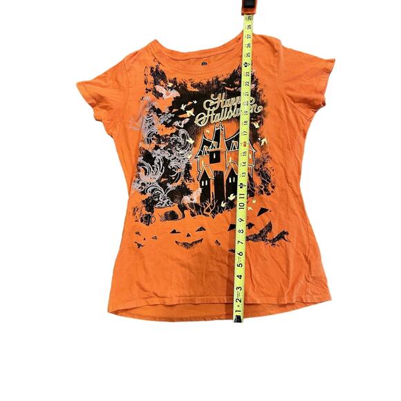 Women's Happy Halloween Shirt L (14-16) Haunted house Bats Pumpkin - Picture 4 of 5